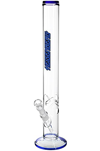 Heisenberg Player Large 3.0 Blue Line Glasbong Höhe 50cm Schliff 18.8 NS19 mit Rundfuß und Kickloch (mit Eisfach) von Heisenberg