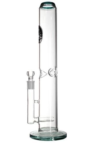 Heisenberg SMELLCHECKER Petrol Glasbong mit Schliff 18.8, Höhe 46cm ohne Chillum mit fest intergriertem Schlitzloch-Diffusor von Heisenberg