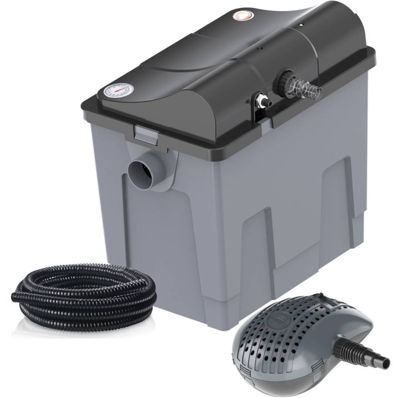 Heissner Durchlauffilter-Set FPU 10100 mit UVC-Klärer für Teiche bis 10.000 l von Heissner