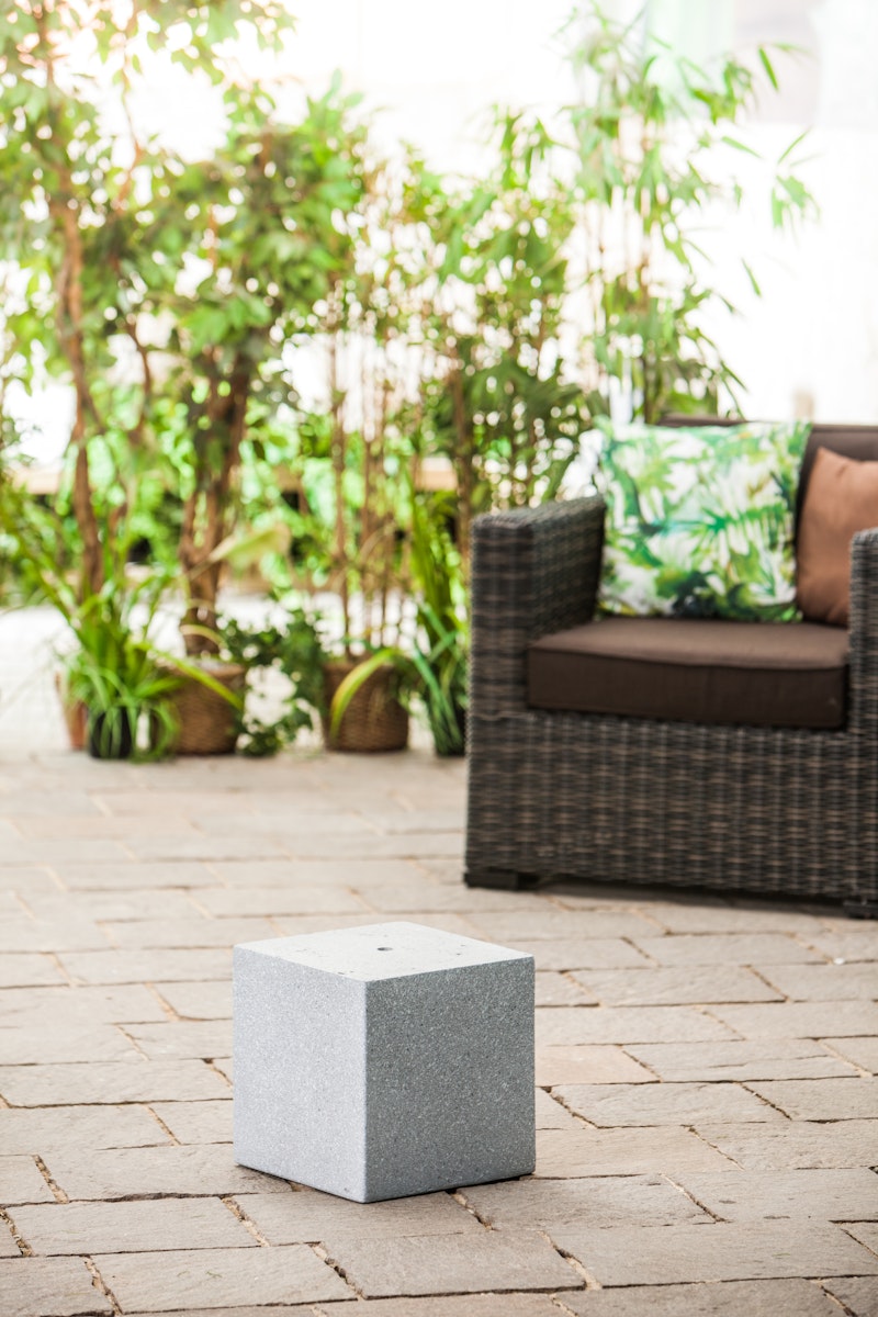 Heissner Gartenbrunnen-Sockel "Cube", granite color, 31x31x31cm (016611-09) von Heissner