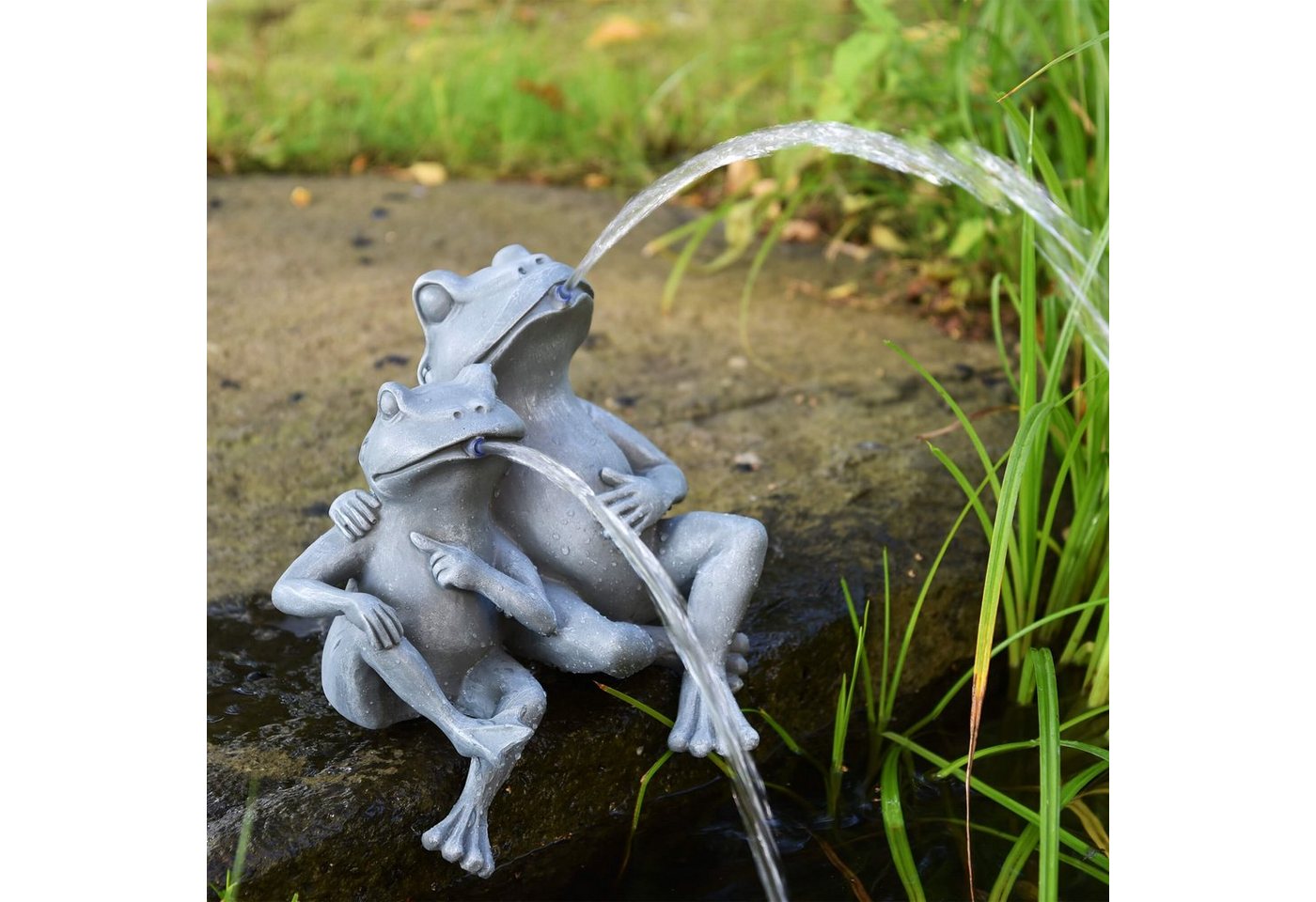 Heissner Wasserspeier Teichfigur 'Frosch-Paar', 28x18x30cm von Heissner