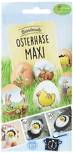 Heitmann Eierfarben - Banderole Osterhase Maxi - 12 Sleeves in 4 Motiven 1018956 Bunt 17 x 8 x 1 cm von Heitmann Eierfarben