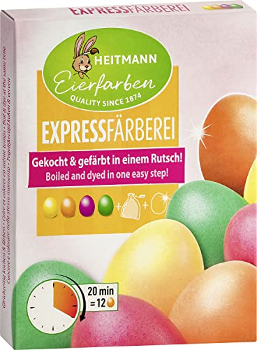 Heitmann Eierfarben - Expressfärberei - 4 flüssige Eierfarben in Gelb, Orange, Pink und Grün von Heitmann Eierfarben