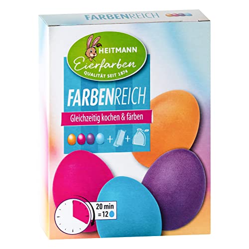 Heitmann Eierfarben - Farbenreich - 4 flüssige Eierfarben orange/pink/blau/lila von Heitmann Eierfarben