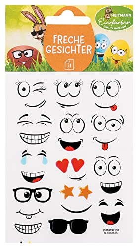 Heitmann Eierfarben - Sticker Freche Gesichter - 2 Motivbögen, 1018610, Bunt von Heitmann Eierfarben