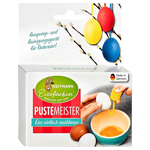 Heitmann Puste-Meister - schnell & hygienisch - Auspump- und Reinigungsgerät - Bohren, Pumpen, Spülen - für ausgeblasene Eier von Heitmann Eierfarben