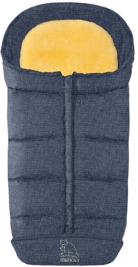 Heitmann Felle Fußsack Eisbärchen - Komfort 2 in 1 Winterfußsack - Premium Qualität, mit Lammfell-Einlage, für Kinderwagen und Buggy, waschbar von Heitmann Felle