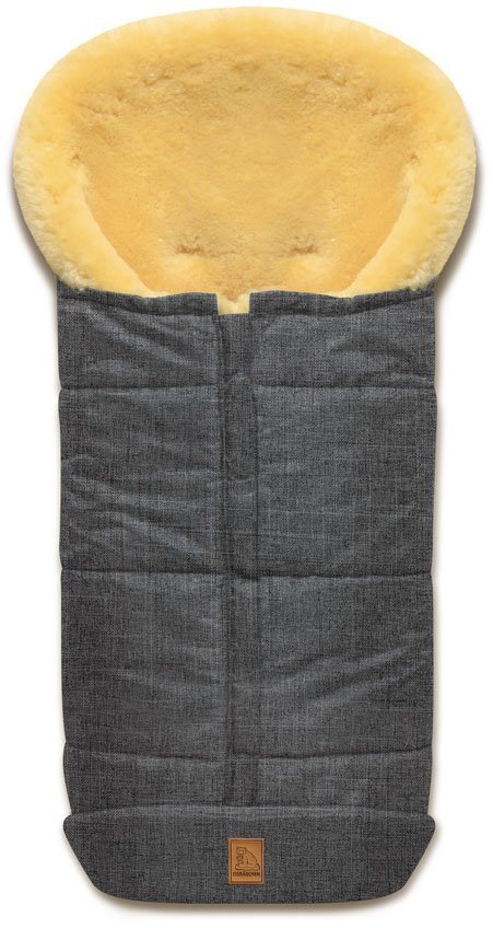 Heitmann Felle Fußsack Eisbärchen - Premium Winterfußsack, mit echtem Lammfell, für Kinderwagen & Buggy, 6 Gurtschlitze, waschbar von Heitmann Felle