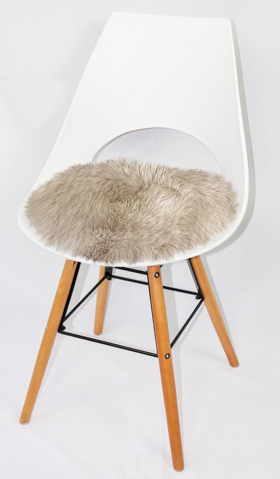 Heitmann Felle Stuhlkissen Lamm, Sitzauflage rund, Ø 45 cm, echtes Lammfell, waschbar, auch als 2er oder 4er Set von Heitmann Felle