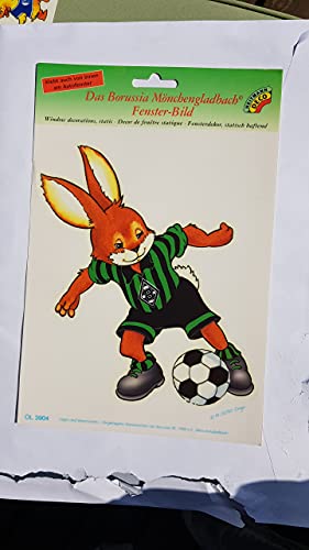 Das Borussia Mönchengladbach Fensterbild (Bogenmaß 24 x 16 cm) : Haftet ohne Klebstoff (Auch von innen am Autofenster) - Beliebig oft verwendbar : ACHTUNG: NICHT für Kinder unter 3 Jahren geeignet von HEITMANN