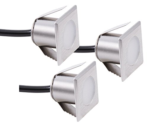 Heitronic Würzburg 3 2900 LED Einbaustrahler Kelvin eckig 3-Teilig Set, Warmweiß von Heitronic