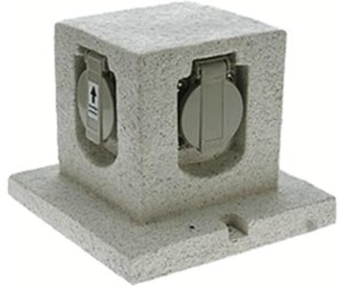 B-Ware Heitronic 36315 Gartensteckdose Mehrfachsteckdose Verteiler Granit Grau Matt 5m von Heitronic