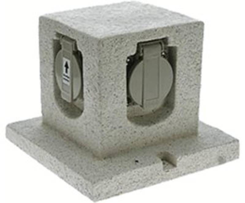 B-Ware Heitronic 36315 Gartensteckdose Mehrfachsteckdose Verteiler Granit Grau Matt 5m von Heitronic