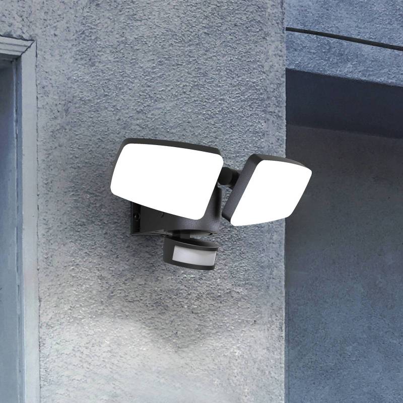 LED-Solar-Außenwandleuchte Duplex, 2-flammig, Eckmontage von Heitronic