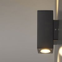 Wandleuchte Galera in Anthrazit GU10 IP54 2-flammig - black - Heitronic von Heitronic