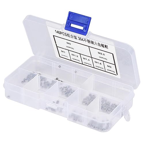 Heitune 140pcs Sechskant Edelstahlmutter Stoppmuttern, Selbstsichernde Muttern Stoppmutter for M1 / M1.2 / M1.4 / M1.6 / M2 / M2.5 / M3 Sicherungsmuttern, Gewinde Edelstahl Hex Sechskantmuttern Heitune 140pcs Sechskant Edelstahlmutter Stoppmuttern, Selbstsichernde Muttern Stoppmutter for M1 / M1.2 / M1.4 / M1.6 / M2 / M2.5 / M3 Sicherungsmuttern, Gewinde Edelstahl Hex Sechskantmuttern von Heitune