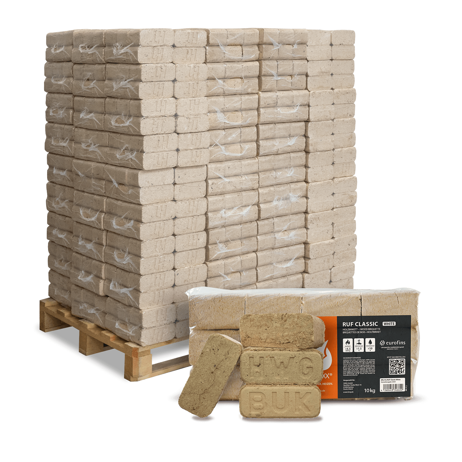 Heizfuxx RUF Classic White 10kg x 96 Gebinde 960kg Palette von Heizfuxx