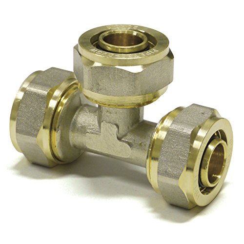 Pipetec Schraubfitting, Schraub-T-Stück 16x2, SFT161616, DVGW, Schraubfitting T-Stück 16 x 2 von Heizungsdiscount24