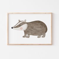 Kinderposter A4 Dachs | Kinderzimmerposter Für Jungs Und Mädchen Deko Babyzimmer Babyposter Geschenk Zur Geburt von HejHanni