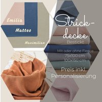 strickdecke Personalisiert Bestickt, Optional Mit Fleece Decke 75x100 Oder 100x150 cm Tog Wert 1.0 Und 2.0 Babydecke Gestrickt von HejStoffe