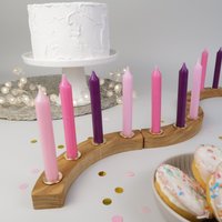 Geburtstagskerzen 6Er | 12Er Set Bunte Mischung in Rosa-Pink-Violett Für Geburtstagskranz Schmale Stabkerzen Tischdeko Kindergeburtstag von HejVia