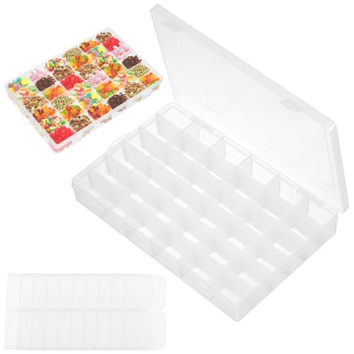 Hejo 2 Stück 36 Fächer Plastik Sortierbox, Aufbewahrungsbox mit Fächern, Snackbox Stapelbare mit Verstellbaren Trennwänden, Bastelbox Aufbewahrung für Kekse, Süßigkeiten, Schmuckhandwerk Hejo 2 Stück 36 Fächer Plastik Sortierbox, Aufbewahrungsbox mit Fächern, Snackbox Stapelbare mit Verstellbaren Trennwänden, Bastelbox Aufbewahrung für Kekse, Süßigkeiten, Schmuckhandwerk von Hejo