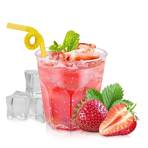 Hejo 40 Stück Cocktailgläser Plastik, 200ml Plastikbecher, Trinkbecher aus PS Material, Partybecher, Mehrwegbecher, Cocktail Becher, Weingläser für Party, Hochzeit, Bankett von Hejo