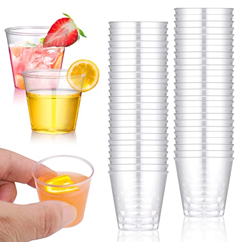 Hejo 50 Stück Schnapsgläser Plastik, 3cl/30ml Shotgläser, Plastikbecher, Schnapsbecher aus PS - Material, Wiederverwendbarer Trinkbecher, Pinnchen für Partys, Weihnachten von Hejo