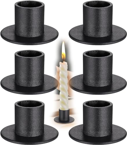 Hejo 6 Stück Schwarze Kerzenhalter für Stabkerzen, Kerzenständer für Hochzeit, Weihnachten, Zuhause, Outdoor von Hejo