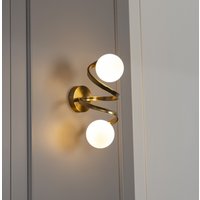 Messing Eitelkeits-Wandleuchte Gefrostete Kugel von HekaDesignLighting