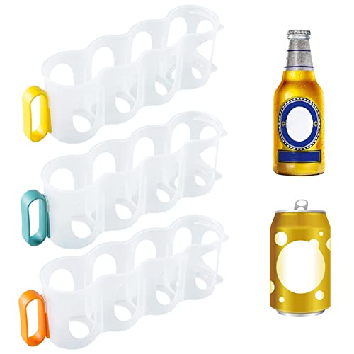 Kühlschrank Organizer Set, Tragbarer Dosenspender, Rutschfest Und Transparent Getränke Dosen Organizer, Dosenhalter Für Getränke Bier Sprudel Soda Stauraum, Aufbewahrung Für Vier Dosen (3er Set) von Hekasvm