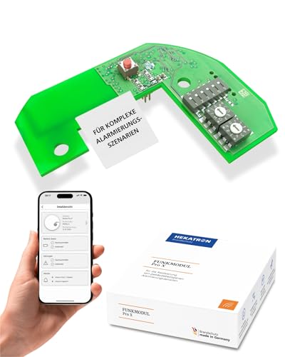 Hekatron Funkmodul Pro X, kabellose Vernetzung von bis zu 70 Rauchwarnmeldern, für maximale Sicherheit, mit 6 Sammelalarmlinien, kompatibel mit Rauchmelder Hekatron Genius Plus X von Hekatron