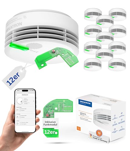 Hekatron Genius Plus X – Rauchmelder vernetzt 10 Jahre Batterie – mit Funkmodul Basis X – Testsieger Stiftung Warentest – made in Germany – Funkrauchmelder Set – mehrsprachig – 12 Stück Hekatron Genius Plus X – Rauchmelder vernetzt 10 Jahre Batterie – mit Funkmodul Basis X – Testsieger Stiftung Warentest – made in Germany – Funkrauchmelder Set – mehrsprachig – 12 Stück von Hekatron