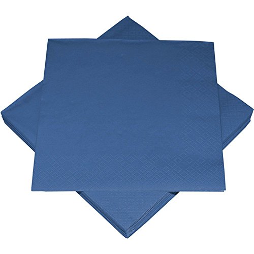 HEKU® 20 Servietten 33x33cm Tissue 241-XX Design: uni color, Farbe:241-18 dunkelblau von Heku