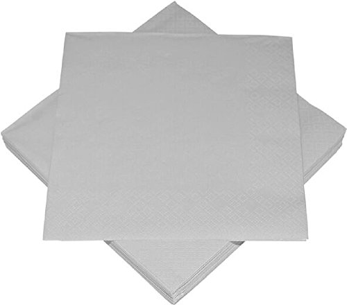 HEKU® 20 Servietten 33x33cm Tissue uni Color, Farbe:silber von Heku