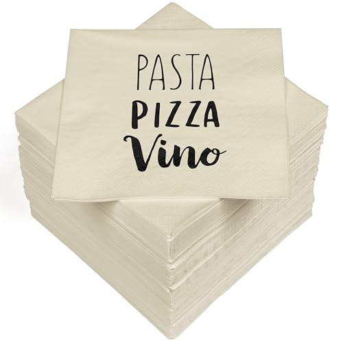HEKU 100 Servietten, 3-lagig, 33x33cm, Pasta Pizza Vino I Saugstark und praktisch verpackt I Ideal für besondere Anlässe HEKU 100 Servietten, 3-lagig, 33x33cm, Pasta Pizza Vino I Saugstark und praktisch verpackt I Ideal für besondere Anlässe von Heku