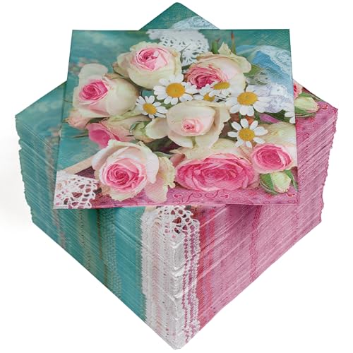 HEKU 100 Servietten, 3-lagig, 33x33cm, Rosenstrauß I Saugstark und praktisch verpackt I Ideal für besondere Anlässe HEKU 100 Servietten, 3-lagig, 33x33cm, Rosenstrauß I Saugstark und praktisch verpackt I Ideal für besondere Anlässe von Heku