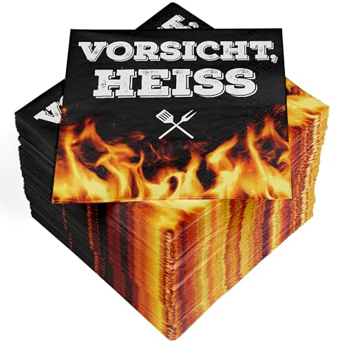 HEKU 100 Servietten, 3-lagig, 33x33cm, heiß-kalt I Saugstark und praktisch verpackt I Ideal für besondere Anlässe von Heku