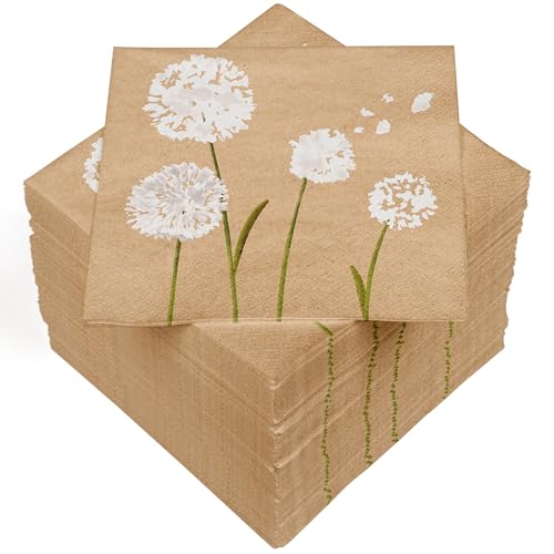 HEKU 100 Servietten, 3-lagig, 33x33cm, Pusteblume nature I Saugstark und praktisch verpackt I Ideal für besondere Anlässe HEKU 100 Servietten, 3-lagig, 33x33cm, Pusteblume nature I Saugstark und praktisch verpackt I Ideal für besondere Anlässe von Heku