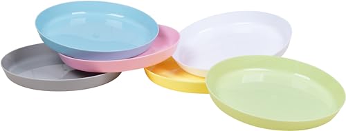 HEKU Mehrweg-Teller 6er Set in Pastell, ⌀18,5 cm I Aus PP-Material I Leicht & Robust I Spülmaschinen- & Mikrowellengeeignet von Heku