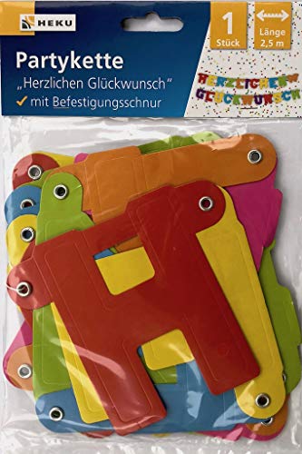 Heku Girlande 2,5m Herzlichen Glückwunsch Partykette von Heku