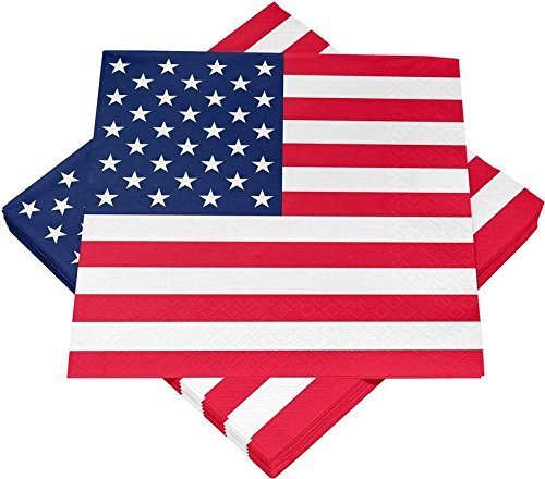 Servietten * USA - Stars and Stripes * 20 Stück / 3-lagig / ca. 33 x 33 cm von Heku