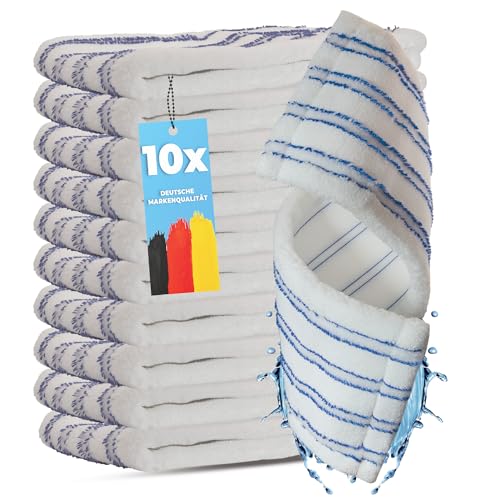 HELOME 10x Microfaser-Möppe für Gewerbetreibende - Wischmöppe für 50cm Mopphalter - Wischbezüge mit Abrasivstreifen - Professionelle Taschenbezüge HELOME 10x Microfaser-Möppe für Gewerbetreibende - Wischmöppe für 50cm Mopphalter - Wischbezüge mit Abrasivstreifen - Professionelle Taschenbezüge von HELOME