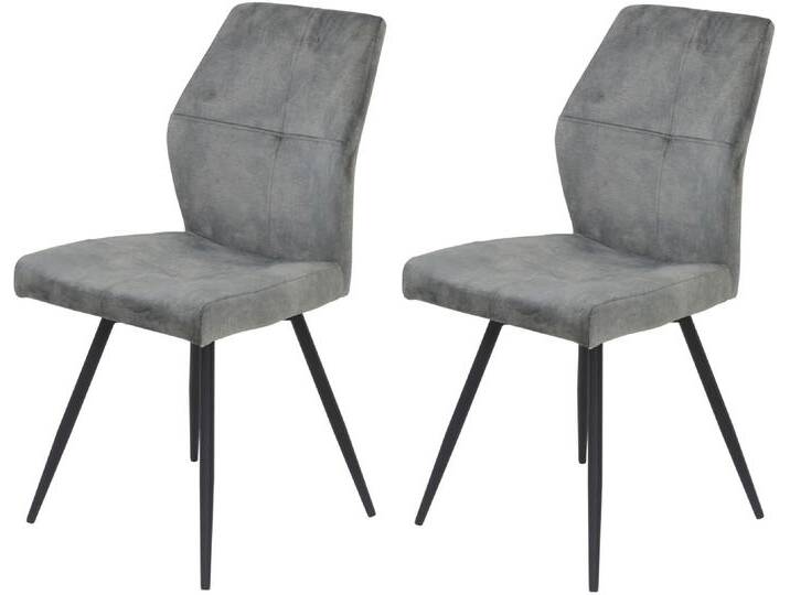 4-Fußstuhl HELA ALLY , schwarz (vintage grau, schwarz, schwarz), B:46cm H:91cm T:60cm, Metall, Polyester, Stoff, Stühle, 4-Fuß, 360 drehbar, gepolstert, Vintage Velvet mit Steppnähten von Hela-Tische