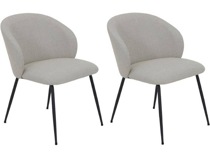 4-Fußstuhl HELA GRAZ, Esszimmerstuhl , beige (beige, schwarz, schwarz), B:62cm H:81cm T:66,5cm, Metall, Polyester, Stoff, Stühle, XL-Sitzbreite,4-Fuß,Rundrohrgestell,140 Kg belastbar, Webstoff von Hela-Tische