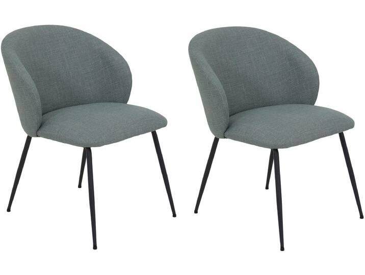 4-Fußstuhl HELA GRAZ, Esszimmerstuhl , schwarz (salbei, schwarz, schwarz), B:62cm H:81cm T:66,5cm, Metall, Polyester, Stoff, Stühle, XL-Sitzbreite,4-Fuß,Rundrohrgestell,140 Kg belastbar, Webstoff von Hela-Tische