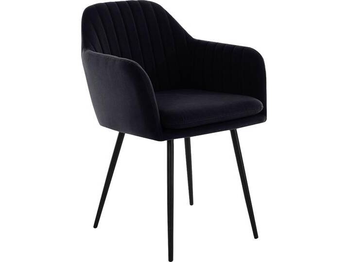 Armlehnstuhl HELA CARLA , schwarz (schwarz, schwarz), B:59cm H:84cm T:66cm, 100% Polyester, Stühle, bequemer Armlehnstuhl, Schalenstuhl von Hela-Tische