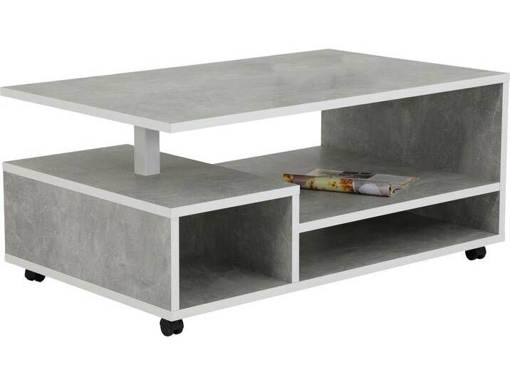 Couchtisch HELA, grau (betonoptik), Tische, auf Rollen, industrial Design von Hela-Tische