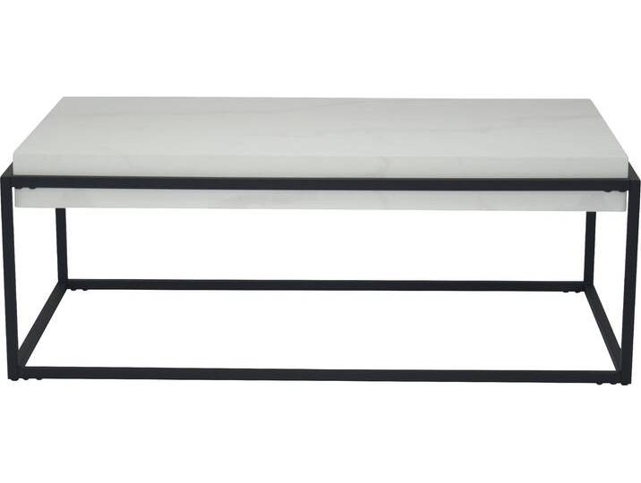 Couchtisch HELA CARLOS , weiß (marmoroptik weiß, matt schwarz, matt schwarz, marmoroptik weiß), Tische, Tischplatte 100 mm stark von Hela-Tische