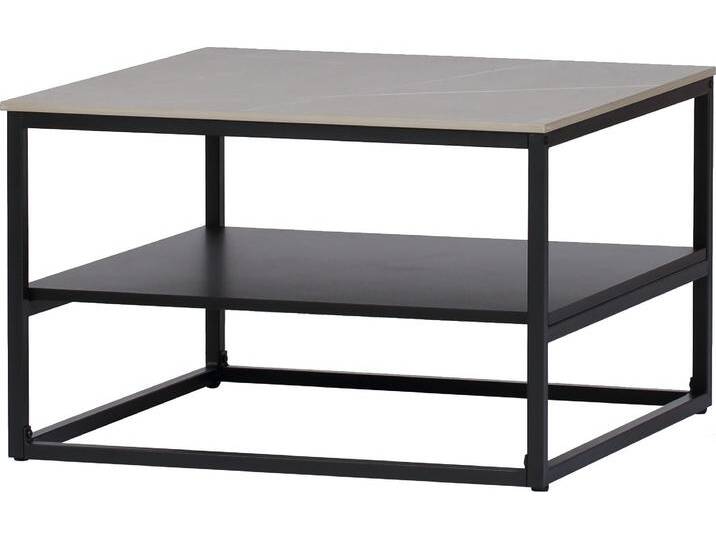 Couchtisch HELA HUGO , grau (marmoroptik grau matt, schwarz, schwarz, marmoroptik grau matt), Tische von Hela-Tische